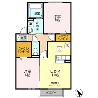 ブリリアントヒルズ【1階】の間取り
