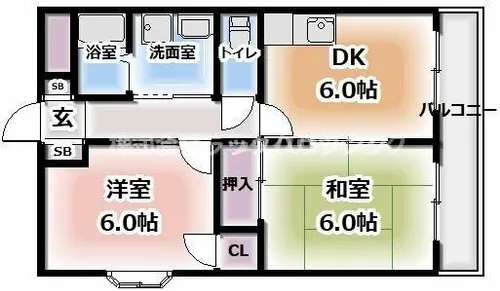 2DKの間取り画像