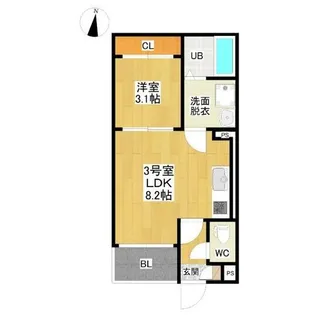 REGALEST道徳【1階】の間取り