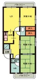 サンハイツ多井田【2階】の間取り