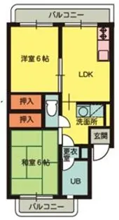 サンハイツ多井田【2階】の間取り