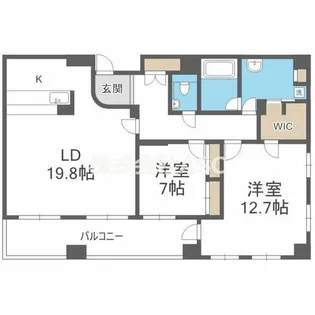レジディア心斎橋ウエスト【1303号室】の間取り
