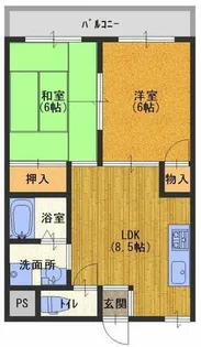 ラリーブコート岸和田【3階】の間取り