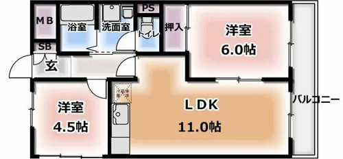 大阪府門真市末広町【マンション】の間取り