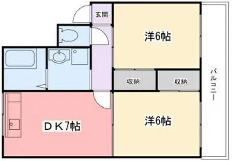 第一青山ハイツ【E-3号室】の間取り