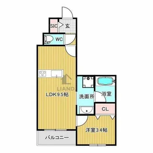 ヘキラン天神スクエア【2階】の間取り