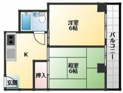 ウィンライフ松原Ⅱ【1階】の間取り