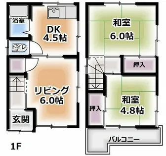 大阪府門真市宮野町【一戸建】の間取り