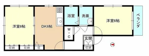 メゾンドアプリコット【101号室】の間取り