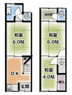 大阪府門真市御堂町【テラスハウス】の間取り