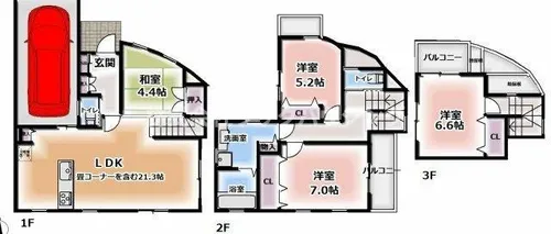 大阪府門真市宮前町【一戸建】の間取り