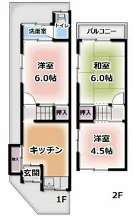 大阪府守口市金田町2丁目【一戸建】の間取り