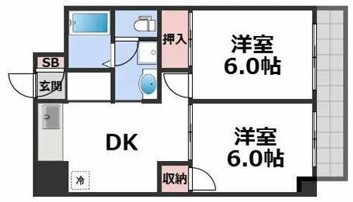 エクセルハイム川富【9階】の間取り