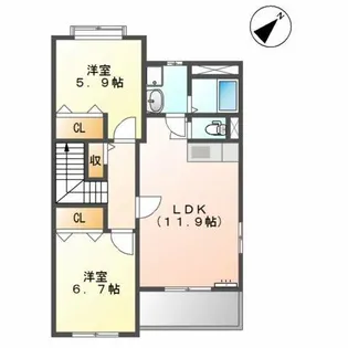 ヴィラ・サンライトⅠ【2階】の間取り