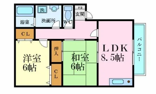 ハイカムールエレガンス【2階】の間取り