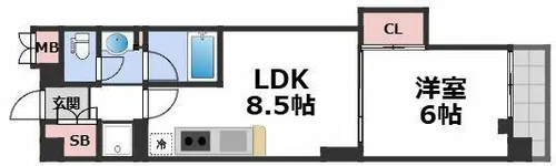 マスターズレジデンス道頓堀III【5階】の間取り