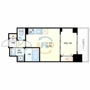S-RESIDENCE難波西alter【8階】の間取り