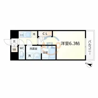 エスリードレジデンス大阪福島シティウエスト【11階】の間取り