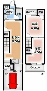 大阪府門真市三ツ島6丁目【テラスハウス】の間取り
