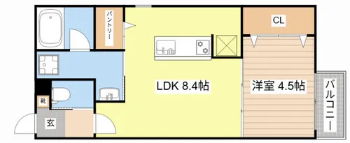 メゾン・ド・メグ湖南【201号室】の間取り