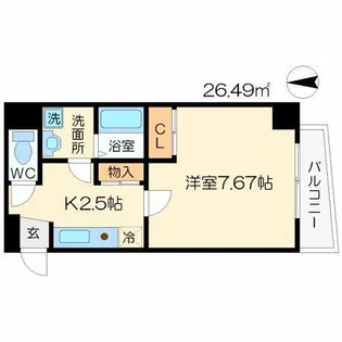 マインズ・コム南森町【6階】の間取り