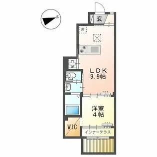 グランチェスタWing【102号室】の間取り