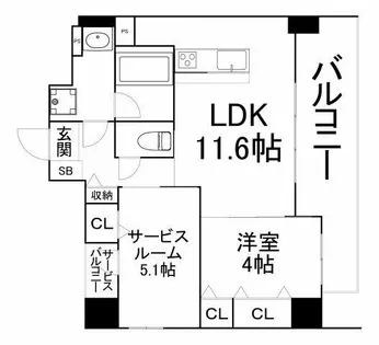 大阪府大阪市天王寺区大道3丁目【マンション】の間取り