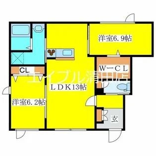 シェーンヒルズ四季の杜C棟【1階】の間取り