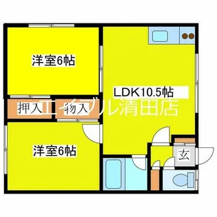 メゾンド北野【103号室】の間取り