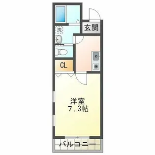 サンマリン海岸通【4階】の間取り