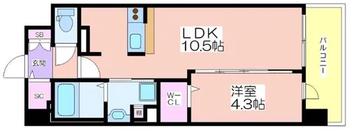 サザンネスト住ノ江駅前【204号室】の間取り