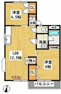 エスパース上宿【203号室】の間取り