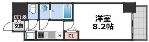 プライムアーバン御堂筋本町【6階】の間取り