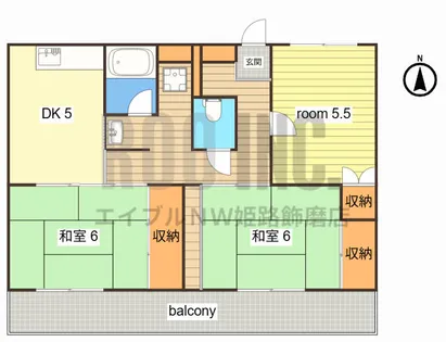 ビレッジハウス城東 1号棟【304号室】の間取り