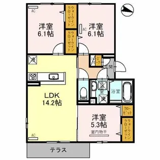 フォレストガーデン我孫子【2階】の間取り