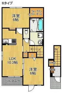 2LDKの間取り画像