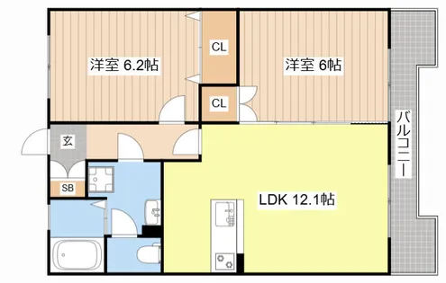 カルフールⅠ【102号室】の間取り