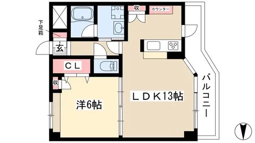 ウイステリア妙音通【3階】の間取り
