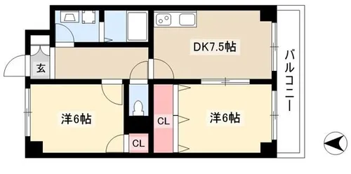 アドラーブル鳥羽見【102号室】の間取り