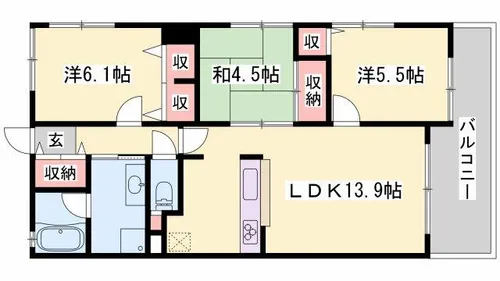 ドルチェグラン姫路駅前【10階】の間取り