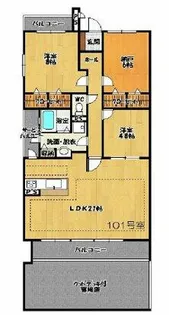 Villa市電通【101号室】の間取り