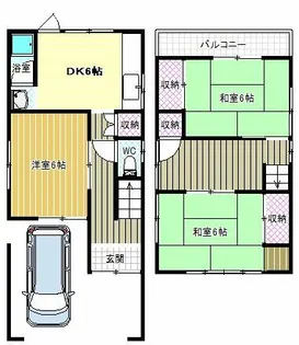 大阪府富田林市川面町1丁目【一戸建】の間取り