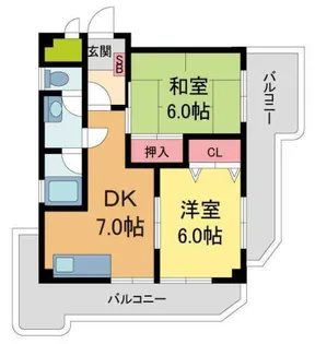 門戸パレス【6階】の間取り