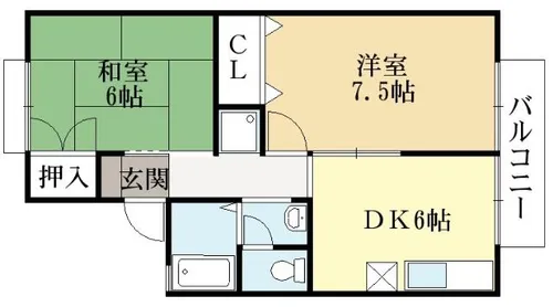 京都府京都市伏見区淀美豆町【アパート】の間取り