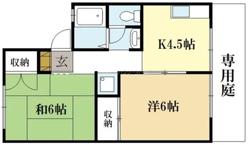 サンハイツフジタD棟【1階】の間取り