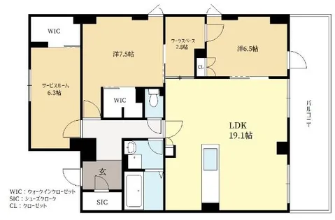 京都府京田辺市田辺久戸【マンション】の間取り