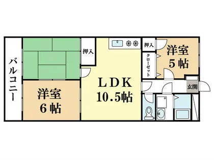リゾデ南光苑Ⅱ【2階】の間取り