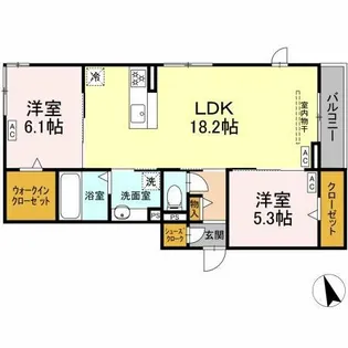 ソラーナHIROA【201号室】の間取り