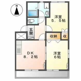 リバティヒルズ吉田Ⅳ【2階】の間取り