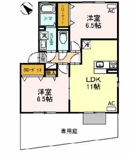 プロスパー リヨ A棟【1階】の間取り